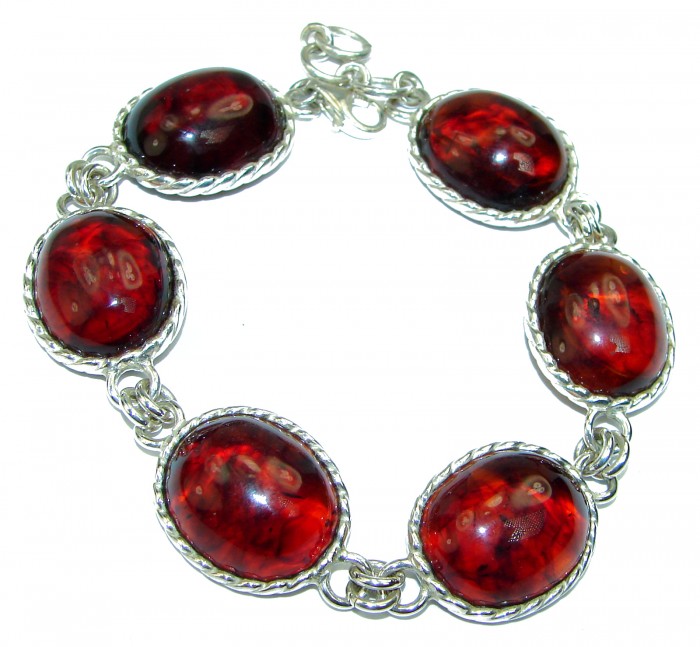 Beautiful Amber .925 Sterling Silver handcrafted Bracelet
