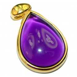 Vintage Design Amethyst 14K Gold over .925 Sterling Silver handcrafted Pendant