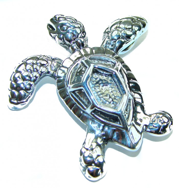 Bali made Sterling Turtle . 925 Sterling Silver handmade Pendant