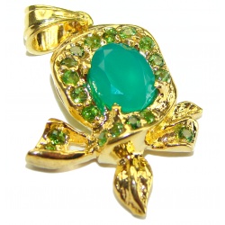 Jade 14K Gold over .925 Sterling Silver handcrafted pendant