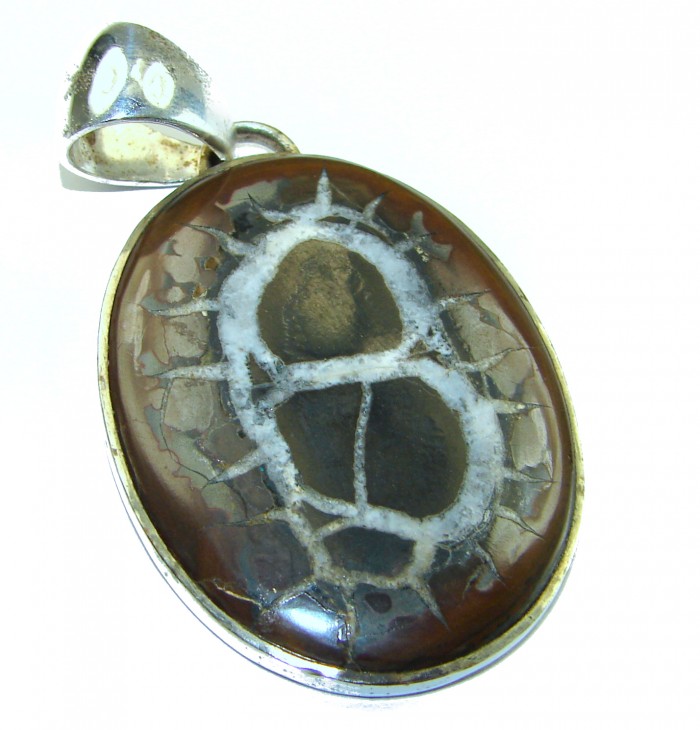 Genuine Pietriefied Wood .925 Sterling Silver handmade pendant