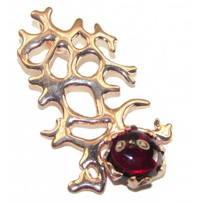 Ocean Reef Garnet 14K Gold over .925 Sterling Silver handmade pendant