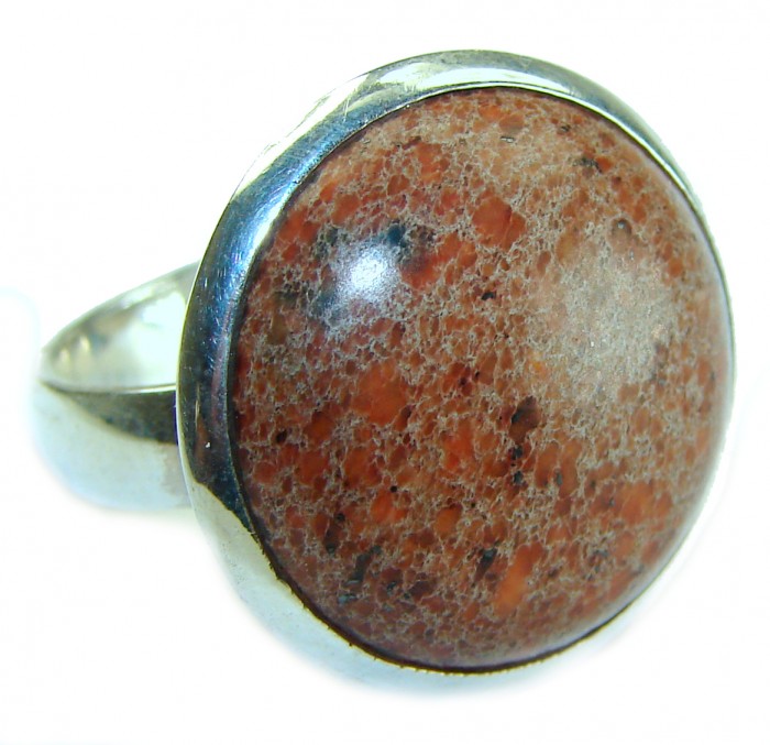 Picasso Jasper .925 Sterling Silver handcrafted ring s. 8 1/2