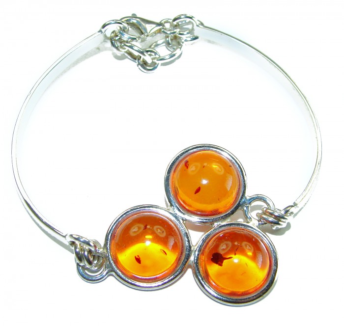 Excellent Baltic Amber .925 Sterling Silver entirely handcrafted Bracelet