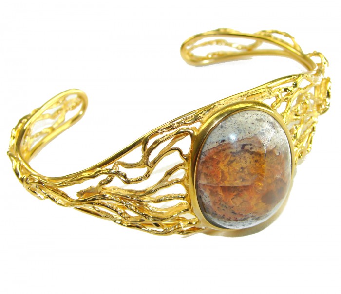 Authentic Mexican Opal handmade 14K Rose Gold over .925 Sterling Silver Bracelet / Cuff
