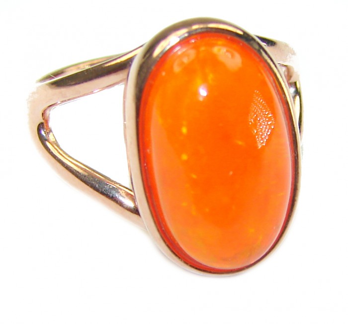 Golden Galaxy Ethiopian Opal 18K Rose Gold over .925 Sterling Silver handcrafted Ring size 6 1/4