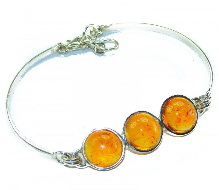 Excellent Baltic Amber .925 Sterling Silver entirely handcrafted Bracelet