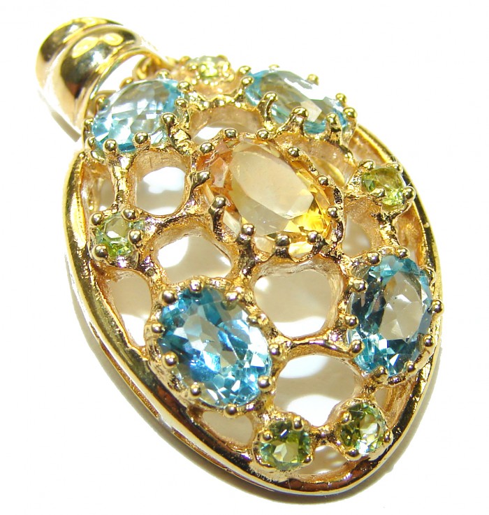 Real Beauty Citrine 18K Gold over .925 Sterling Silver handcrafted Pendant