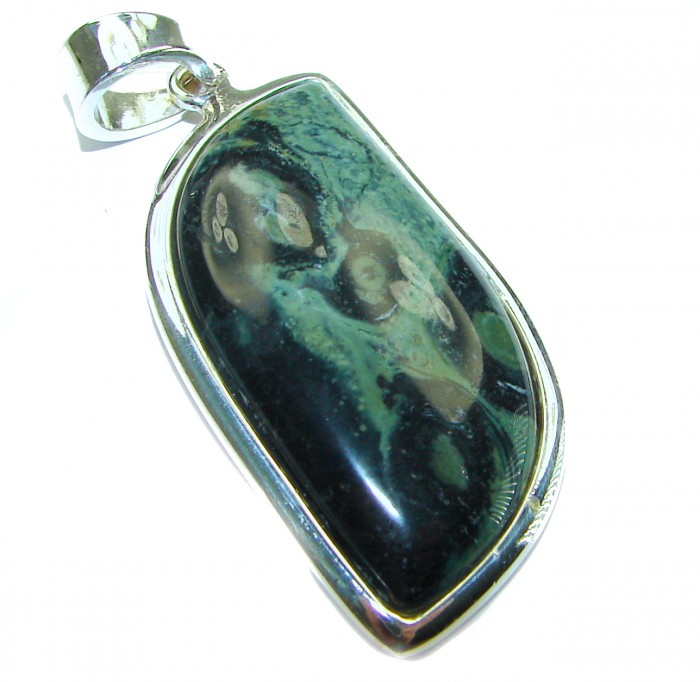 Huge natural best quality Rhyolite .925 Sterling Silver Pendant