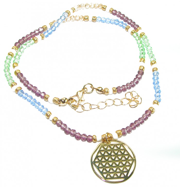 Multigem .925 Sterling Silver handmade Necklace