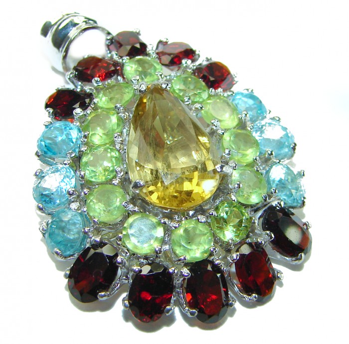 Summer Fiesta Citrine .925 Sterling Silver handcrafted Pendant