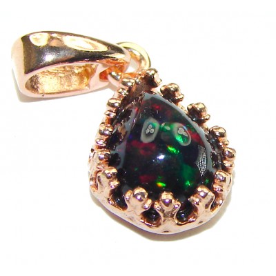 Milky Way 4.6CTW Authentic Black Opal 18K Gold over .925 Sterling Silver handmade Pendant