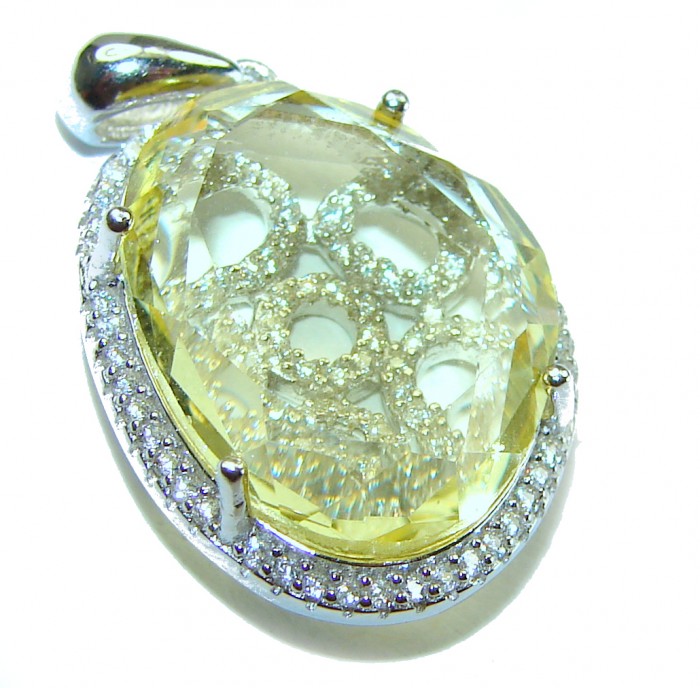 Splendid 10.5 carat Citrine .925 Sterling Silver Handcrafted handmade Pendant