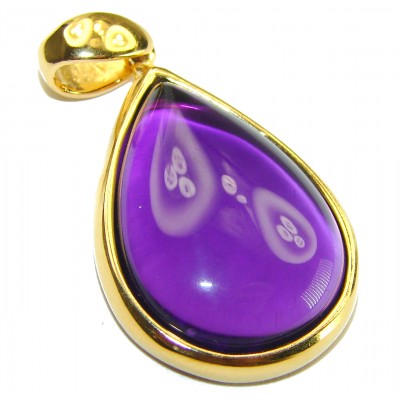 Beautiful Simplicity 14.5 carat Amethyst 14K Gold over .925 Sterling Silver handcrafted Pendant