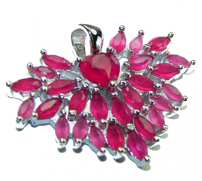 Angel's Heart 10 carat Ruby .925 Sterling Silver handmade pendant