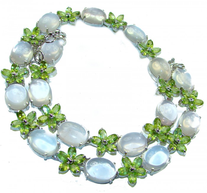 Outstanding 125.5 carat Brazilian Rose Quartz .925 Sterling Silver handcrafted Statement necklace