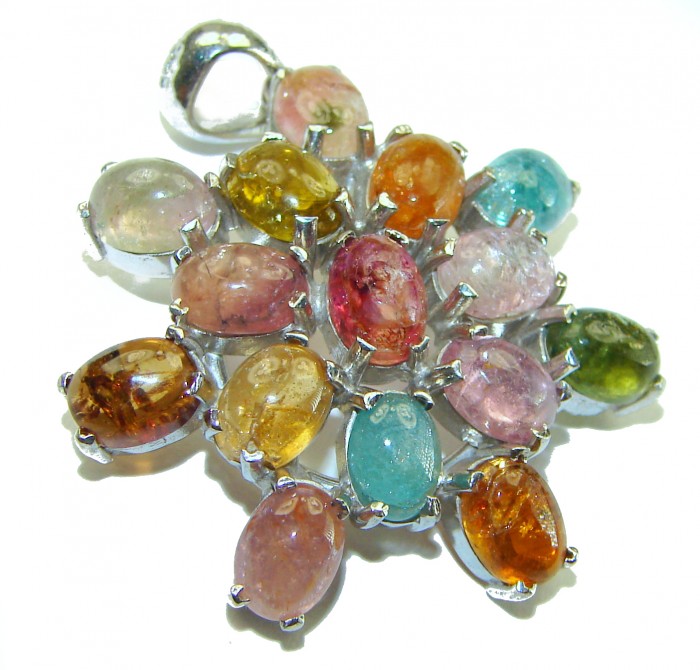 Fernanda - Authentic 20.5 carat Brazilian Tourmaline .925 Sterling Silver handcrafted Pendant