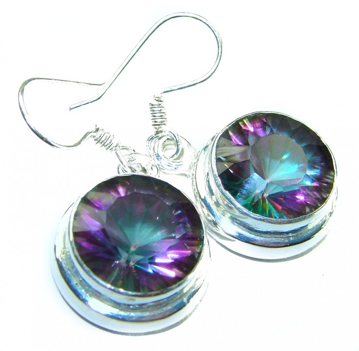 Mystical Eye Rainbow Magic Topaz .925 Sterling Silver earrings