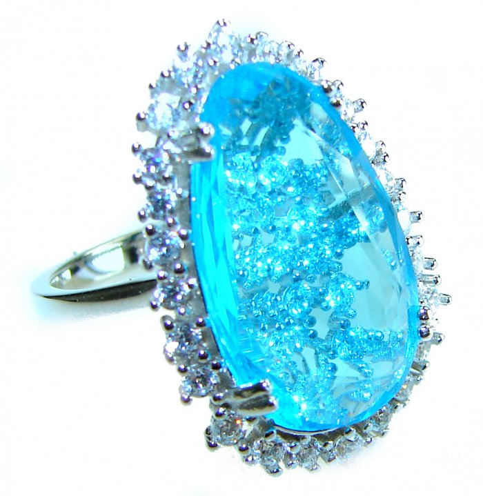 Venus- Eau Pure 14.8 carat Apatite .925 Sterling Silver Handcrafted .925 Sterling Silver Handcrafted Ring size 7 - video