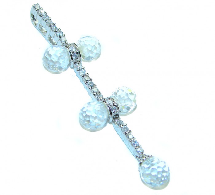 Vintage style- genuine 8.5 carat White Topaz .925 Sterling Silver handmade Pendant