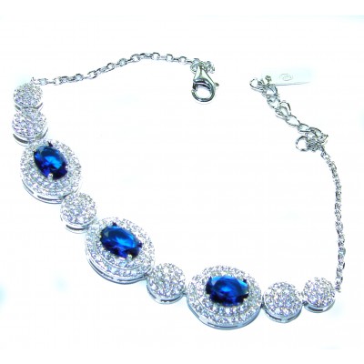 Luxurious 11.4 carat Sapphire .925 Sterling Silver handcrafted Bracelet