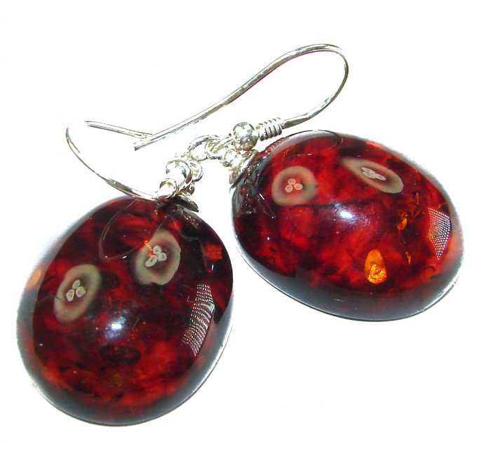 Baltic Polish Amber .925 Sterling Silver Earrings
