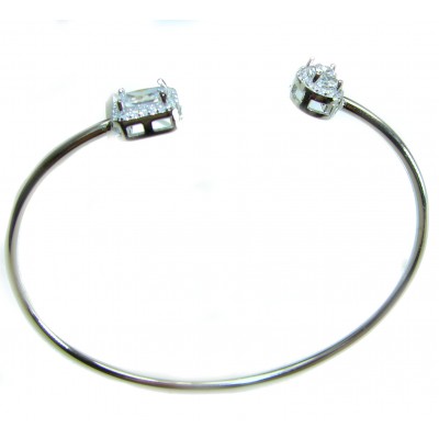 Precious 3.8 carat Natural White Topaz .925 Sterling Silver Bangle bracelet