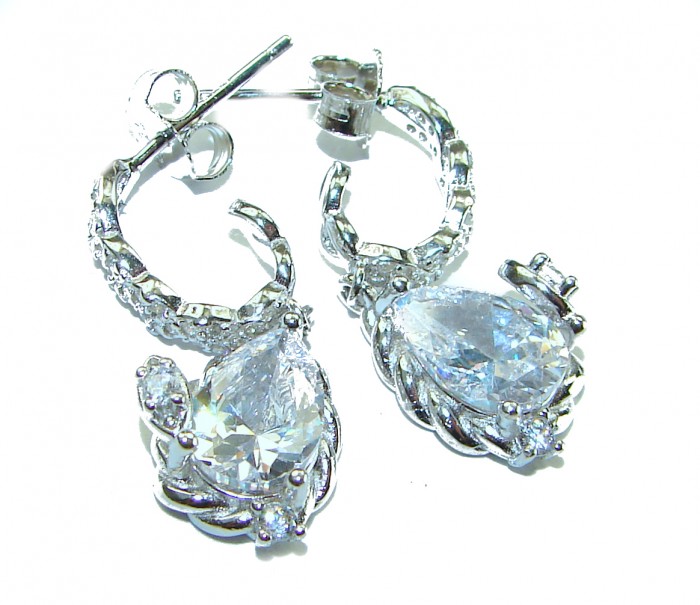 Luxurious 7.5 carat Moissanite .925 Sterling Silver handmade Earrings