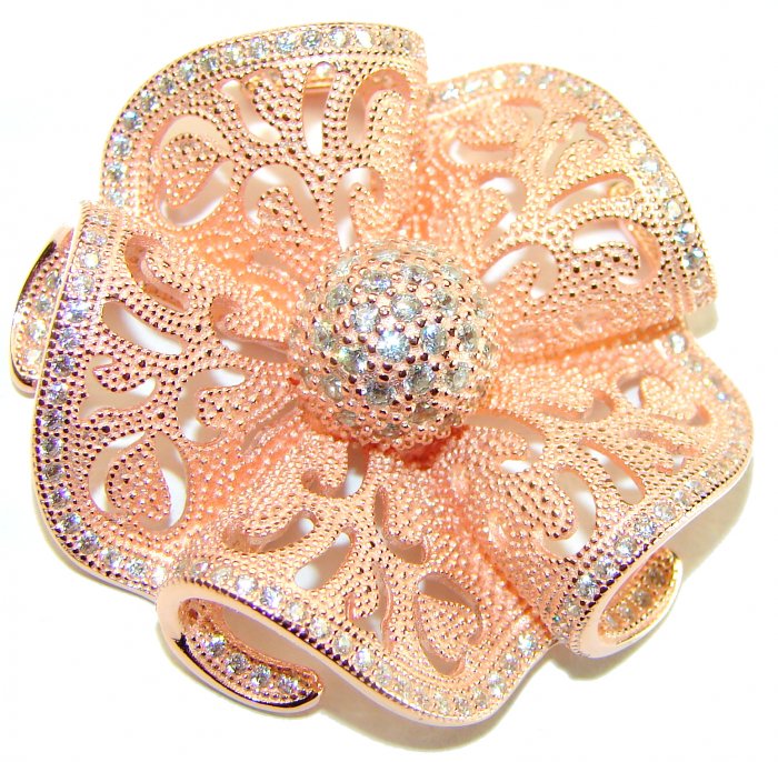 Pure Beauty - Vintage style- genuine 0.7 lab grown Diamond 18K Rose Gold over .925 Sterling Silver handmade Pendant - video