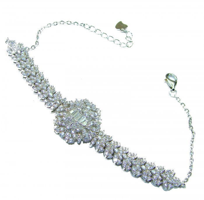 Glorious 29.8 carat Natural White Topaz .925 Sterling Silver bracelet - video