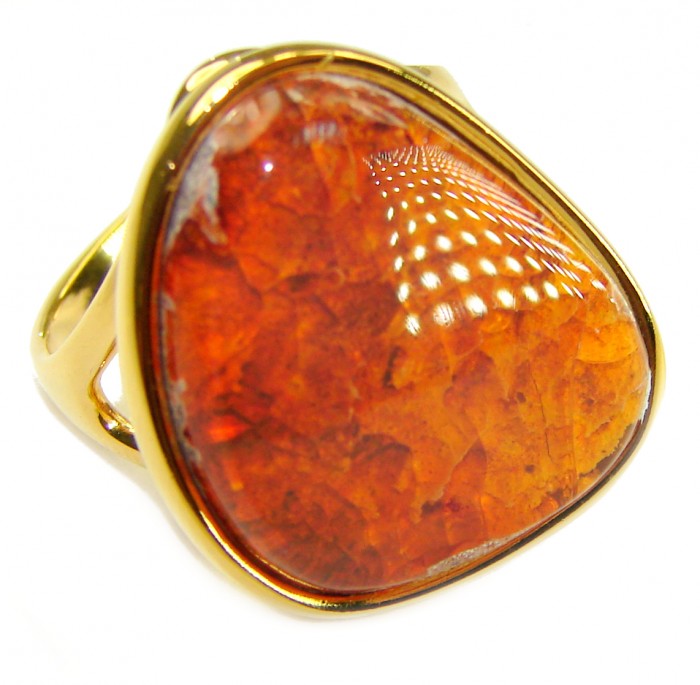 Bonefire Night best quality 19.4 carat Mexican Opal 18K Rose Gold over .925 Sterling Silver handmade ring 8