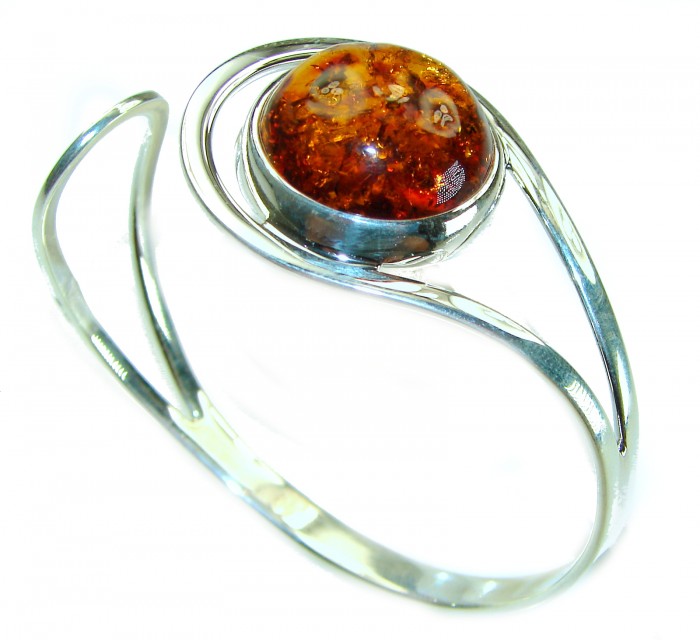 Modern Concept Genuine Butterscotch Polish Amber .925 Sterling Silver handmade Bracelet