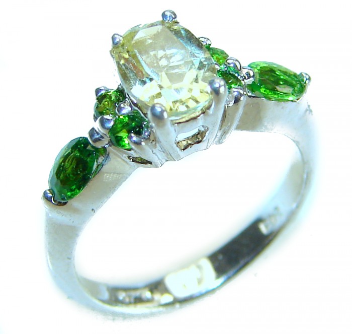 Unique Authentic 1.2 carat Citrine .925 Sterling Silver handmade Cocktail Ring s. 5