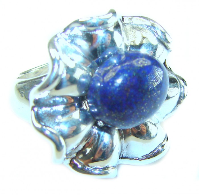 Authentic 6.5 carat LAPIS lazuli .925 Sterling Silver handcrafted Ring size 6