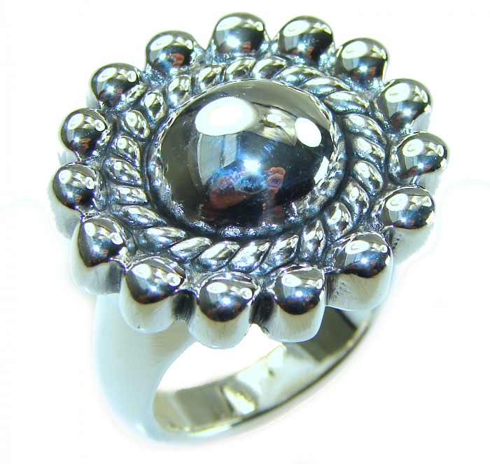 Precious Flower Bali made .925 Sterling Silver handcrafted Ring s. 8