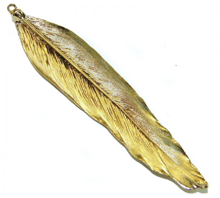Stylish REAL Leaf dipped in copper .925 Sterling Silver and Copper Pendant