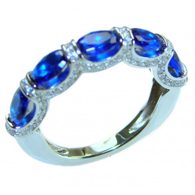 Extravaganza 4.5 carat White Topaz Sapphire .925 Sterling Silver brilliantly handcrafted ring s. 6 1/2