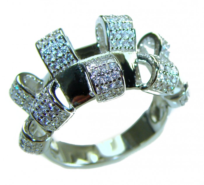 Extravaganza 9.8 carat White Topaz .925 Sterling Silver brilliantly handcrafted ring s. 6 3/4