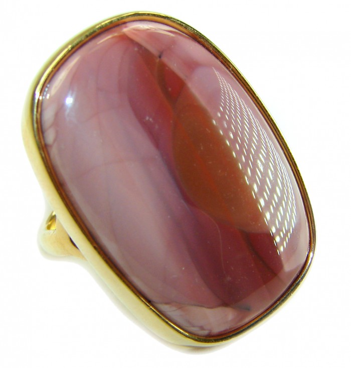 Genuine Imperial Jasper 14K Gold over .925 Sterling Silver handcrafted ring s. 7