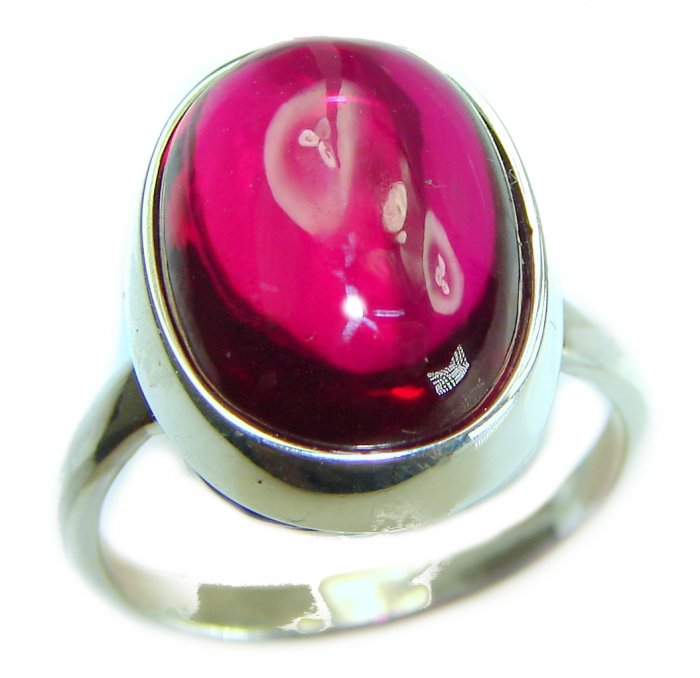 Bellezza Genuine 10.5 CARAT Ruby .925 Sterling Silver Statement Ring size 7 adjustable - video