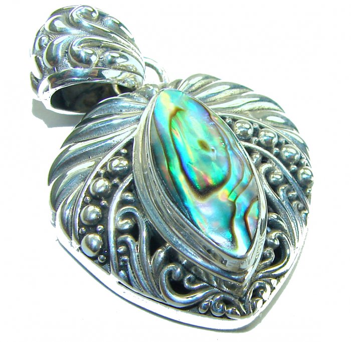 Gift of the Sea Natural Rainbow Abalone .925 Sterling Silver handmade Pendant - video
