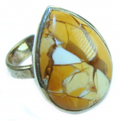 Australian Mookaite .925 Sterling Silver Ring size 7 adjustable
