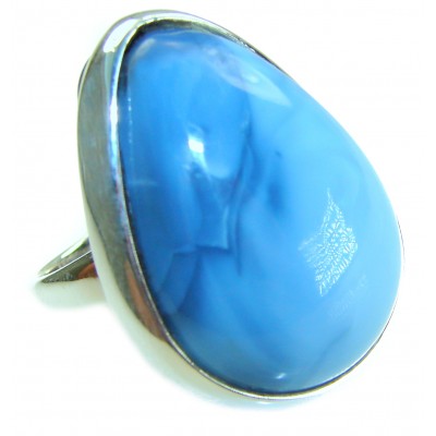 Fancy Style Angelite .925 Sterling Silver Ring s. 7 adjustable