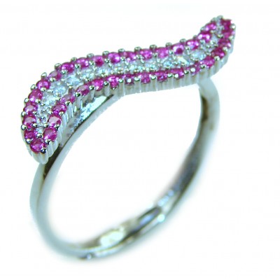 Genuine 3.5 CARAT Ruby .925 Sterling Silver handcrafted Ring size 8 1/2