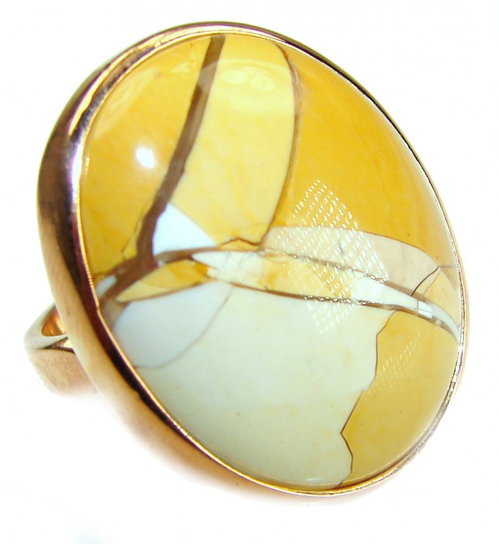 Flawless Australian Mookaite 14K Gold over .925 Sterling Silver Ring size 7 1/2