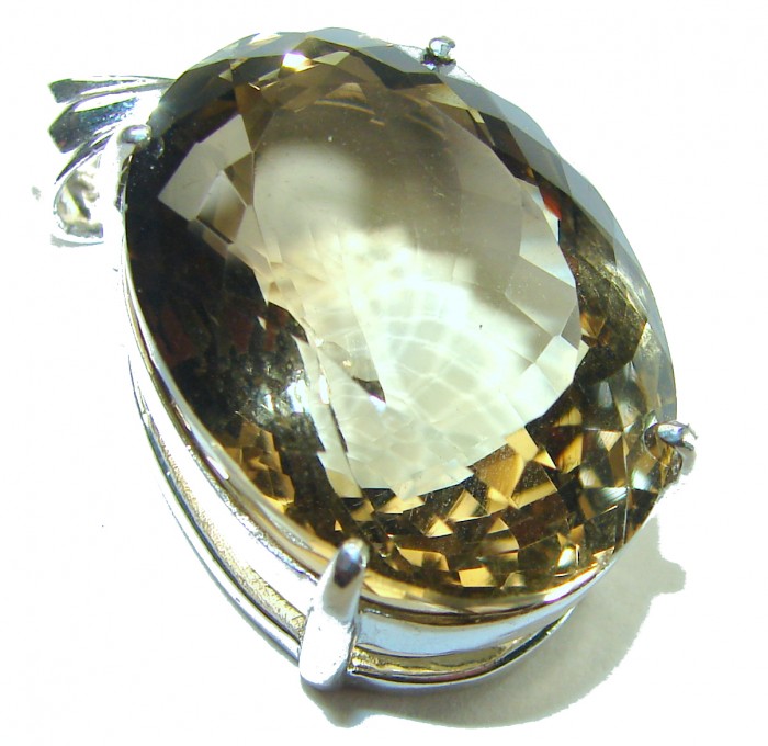 Adele - 48.5 carat Smoky Topaz .925 Sterling Silver handmade incredible Pendant