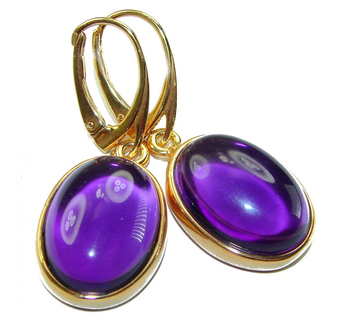 Lavender Fields 10.2 carat Amethyst 14K Gold over .925 Sterling Silver handcrafted earrings