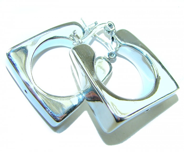LARGE - EXTRAVAGANZA - Highly Polished Fancy .925 Sterling Silver Italy made Earrings