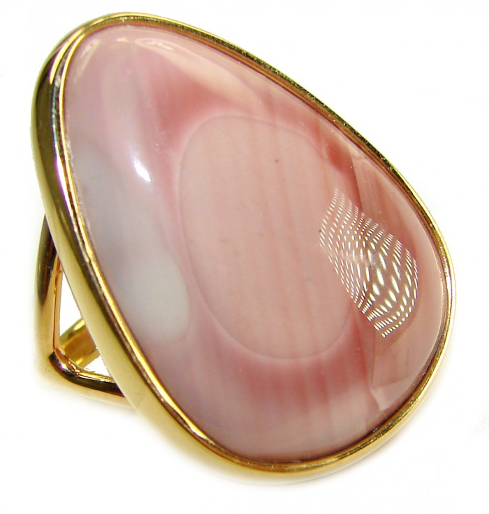 Genuine top quality Imperial Jasper 14K Gold over .925 Sterling Silver handcrafted ring s. 9 1/4
