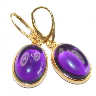 Lavender Beauty authentic 10.2 carat Amethyst 14K Gold over .925 Sterling Silver handcrafted earrings